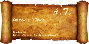 Aszódy Tünde névjegykártya