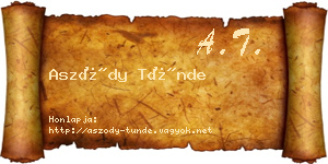 Aszódy Tünde névjegykártya